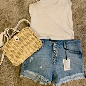 Cut-Off Denim Shorts
